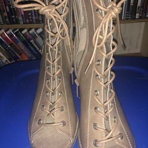 Open toe ankle booties